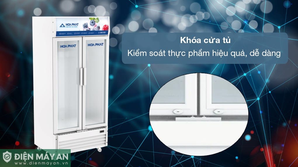 Tủ mát trưng bày Hòa Phát Inverter 723 lít HSR D8723